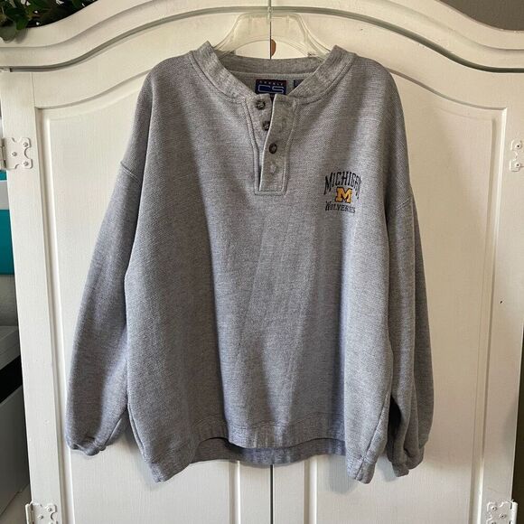 University of Michigan Other - Quarter Button Neckline Pullover, Men's Medium